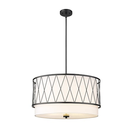 Z-Lite Dalton 4 Light Pendant, Matte Black & White 198-24MB